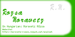 rozsa moravetz business card